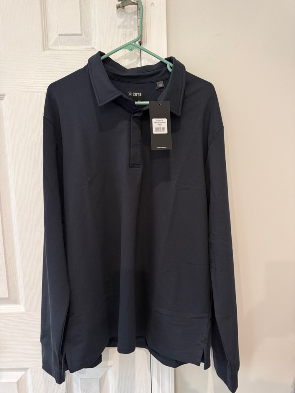 Cuts Clothing Men's Long Sleeve Polo Shirt - Navy